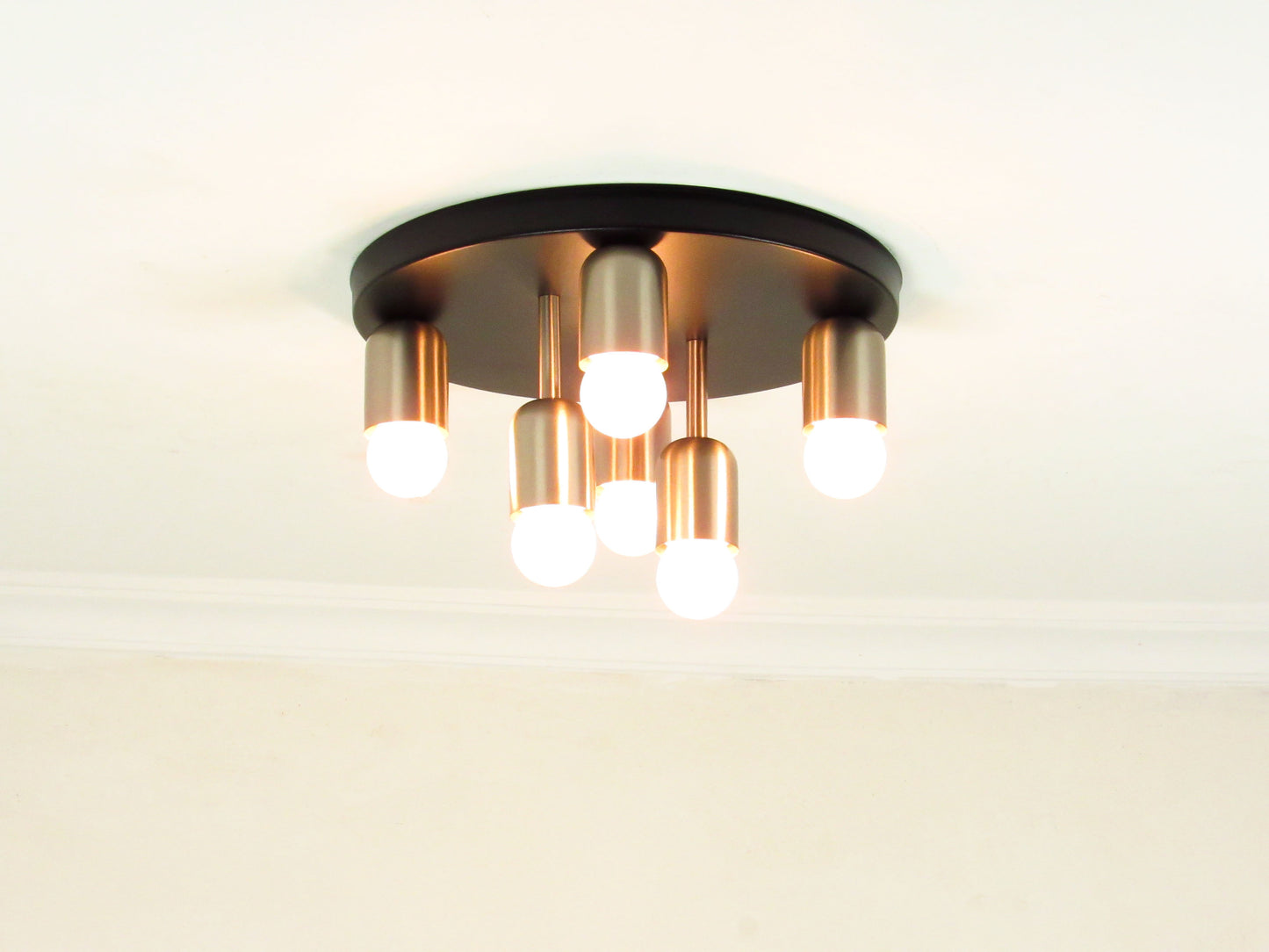 Sculptural Circular Ceiling Light — Minimal Globe Flush Mount